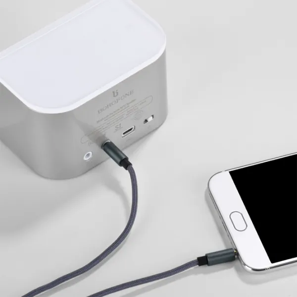 Аудио кабель Hoco 3.5 mm + 3.5 mm 1 м/ Серый photo 4 Аудио кабель Hoco 3.5 mm + 3.5 mm 1 м/ Серый photo 4