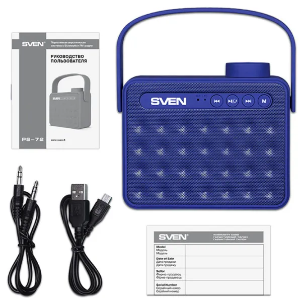 Boxă portabilă Sven PS-72 2 x 3 W/ Blue photo 4