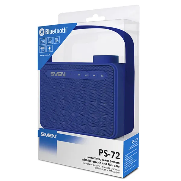 Boxă portabilă Sven PS-72 2 x 3 W/ Blue photo 5