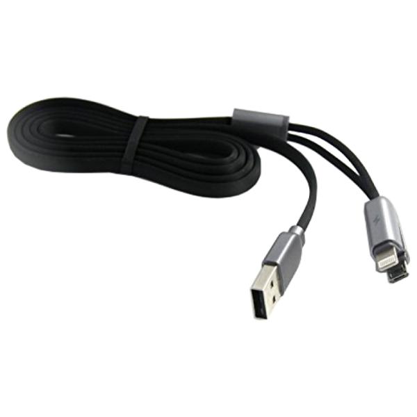 Cablu pentru telefon Binary Remax USB Type-A + Lightning, microUSB 1 m/ Black photo 2