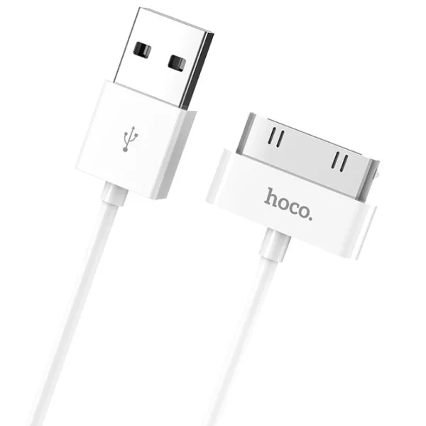 Cablu pentru telefon X23 Hoco USB Type-A + 30-pin 1 m/ White photo 2