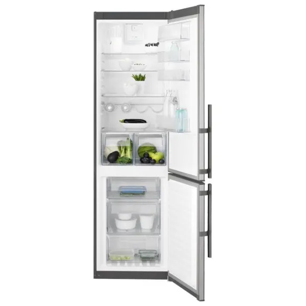 Frigider Electrolux EN3854MO cu congelator jos 349 l / 200 cm / Silver photo 2