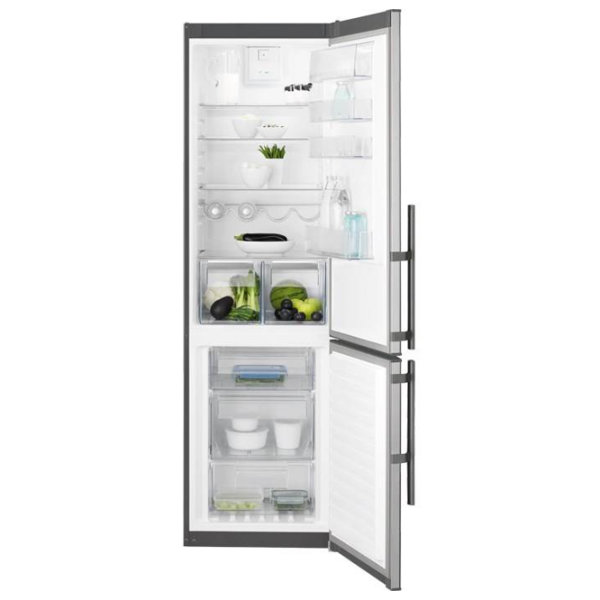 Frigider Electrolux EN3854MO cu congelator jos 349 l / 200 cm / Silver photo 2