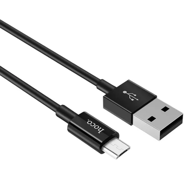 Cablu pentru telefon X23 Hoco USB Type-A + microUSB 1 m/ Black photo 3