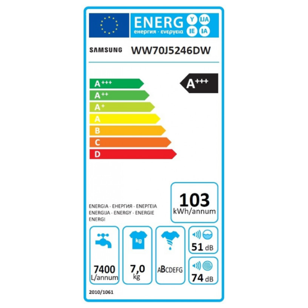 Стиральная машина Samsung WW70J5246DW/LE 7 кг / 1200 об/мин / Белый photo 4