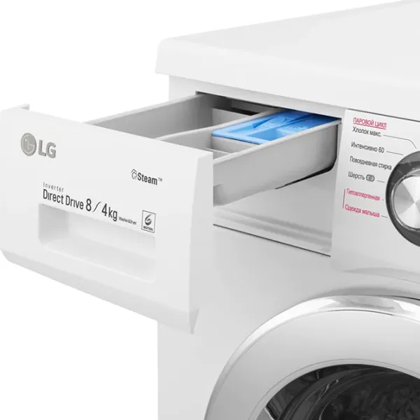 Mașină de spălat cu uscător LG F1496ADS3 Direct Drive/Steam/6 Motion DD/8 kg/White photo 9