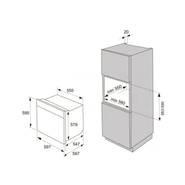 Cuptor Gorenje BO 635 E20WG-M Încorporabilă/ 2700 W/ Inox Black photo 2 Cuptor Gorenje BO 635 E20WG-M Încorporabilă/ 2700 W/ Inox Black photo 2