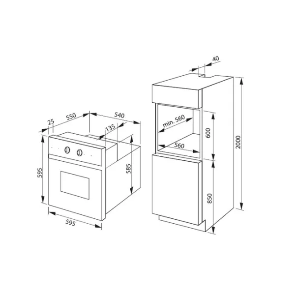 Cuptor Hansa BOES 68405 Încorporabilă/ 2900 W/ Black photo 2