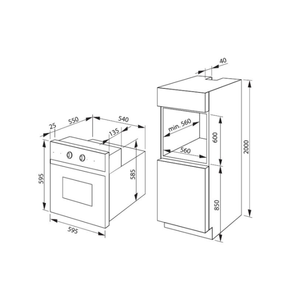 Cuptor Hansa BOES 68405 Încorporabilă/ 2900 W/ Black photo 2