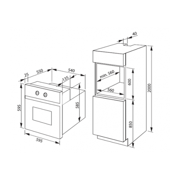 Cuptor Hansa BOES 68477 Încorporabilă/ 2900 W/ Silver Black photo 2