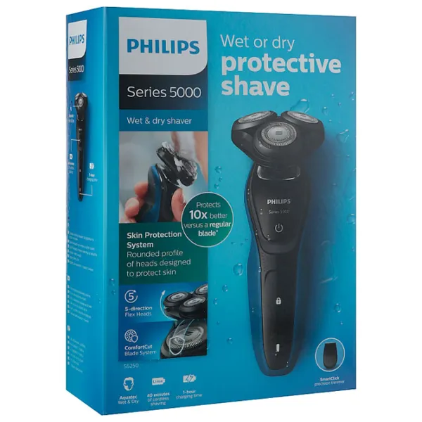 Aparat de ras electric Philips S5250/06 Black Blue  photo 6