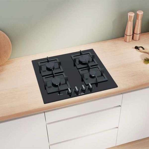 Plită încorporabilă pe gaz Bosch PPP6A6B20 Sticlă călită/ Black photo 6 Plită încorporabilă pe gaz Bosch PPP6A6B20 Sticlă călită/ Black photo 6