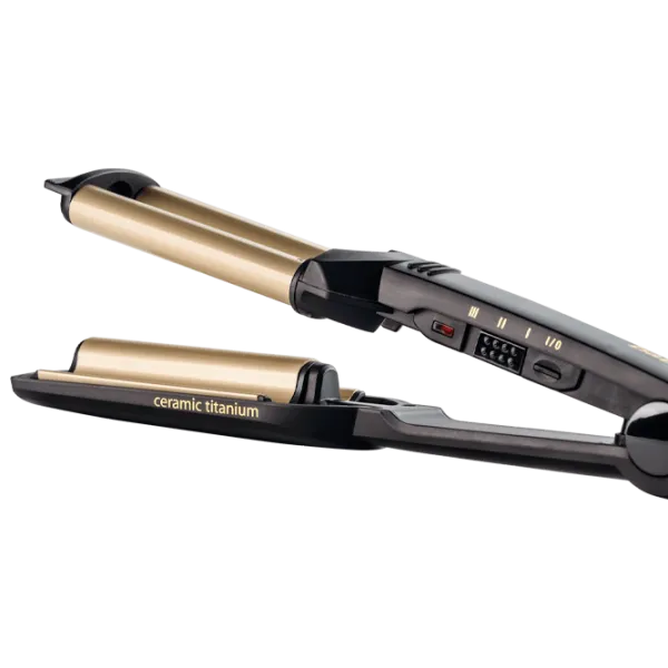 Ondulator de păr Babyliss C260 Gofre/ Gold Black photo 2