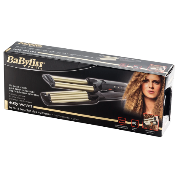 Ondulator de păr Babyliss C260 Gofre/ Gold Black photo 6