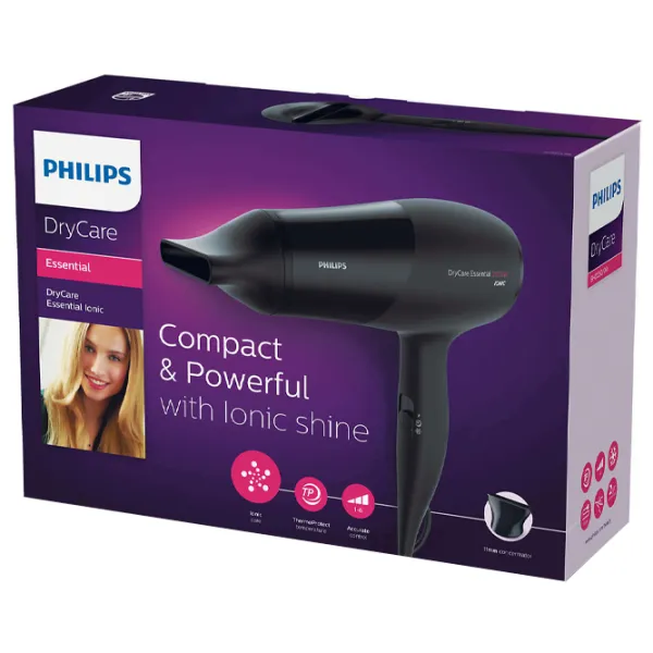 Uscător de păr Philips BHD030/00 2000 W / Black photo 5