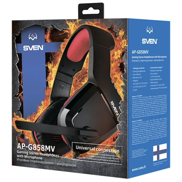 Наушники Sven AP G858MV Красный Черный Проводная/ Игровой photo 6 Наушники Sven AP G858MV Красный Черный Проводная/ Игровой photo 6