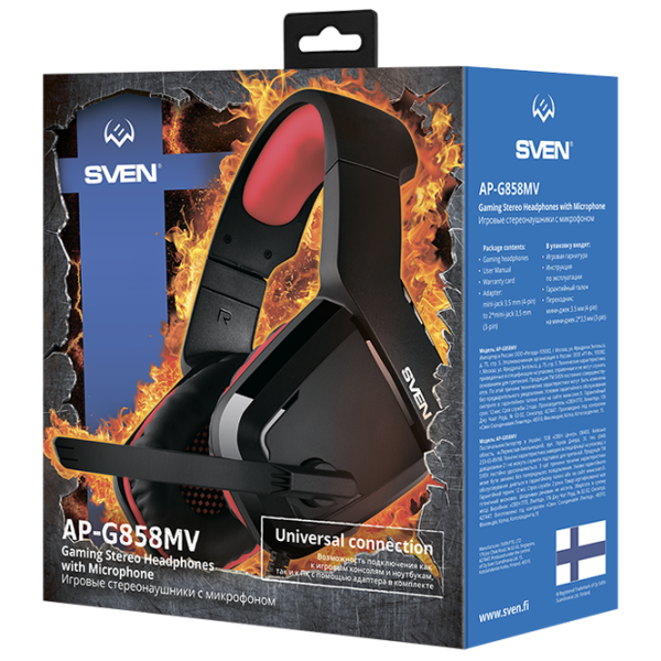 Наушники Sven AP G858MV Красный Черный Проводная/ Игровой photo 6 Наушники Sven AP G858MV Красный Черный Проводная/ Игровой photo 6
