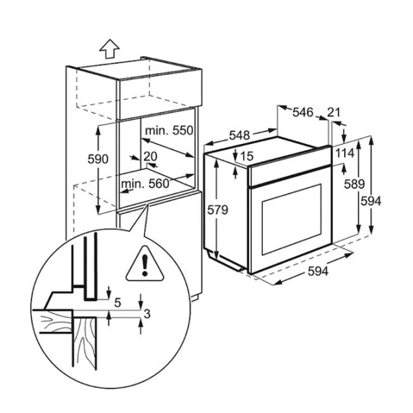 Cuptor Electrolux EOA45551OX Încorporabilă/ 3500 W/ Silver Black photo 2 Cuptor Electrolux EOA45551OX Încorporabilă/ 3500 W/ Silver Black photo 2
