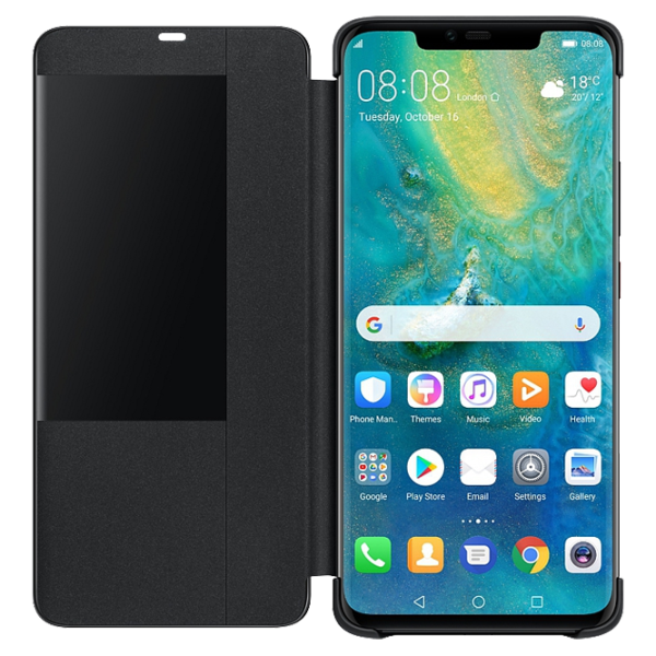 Husa Huawei Mate 20 Pro Original Flip Cover View/ PU/ Black photo 3