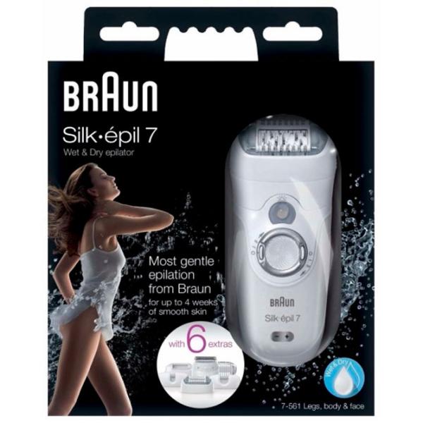 Эпилятор Braun SE7561WD Сухая/ Влажная/ Серый Белый photo 4