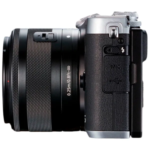 Фотоаппарат Canon EOS M6 EF-M 15-45 STM KIT Kit CMOS/ Серебристый photo 2 Фотоаппарат Canon EOS M6 EF-M 15-45 STM KIT Kit CMOS/ Серебристый photo 2