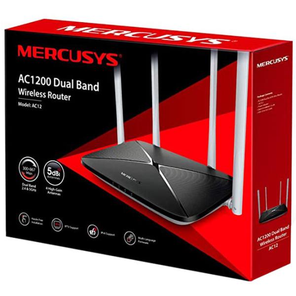Wi-Fi Роутер Mercusys AC12 Черный photo 3