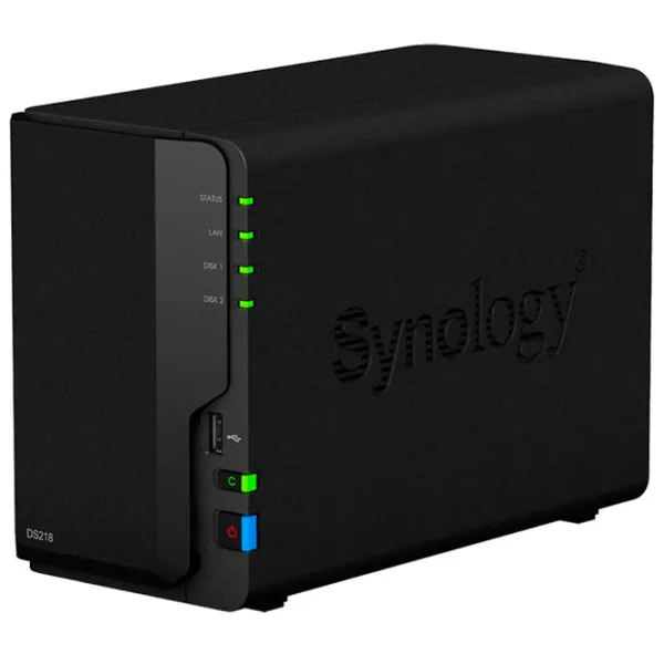 Сетевое хранилище Synology DS218 Черный photo 2
