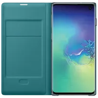 Чехол для смартфона Samsung Galaxy S10 Samsung/ LED Flip Wallet/ PU/ Зелёный photo 4