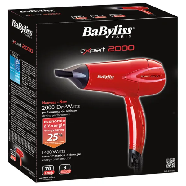 Uscător de păr Babyliss D302RE 2000 W / Red photo 4