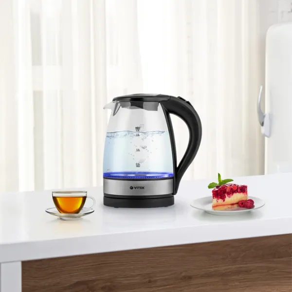 Электрочайник Vitek VT-7008TR 1.7л / Скрытый / Черный photo 6