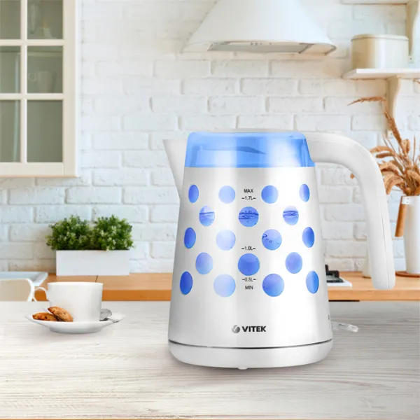 Ceainic electric Vitek VT-7048 1.7l / Ascuns / White photo 6