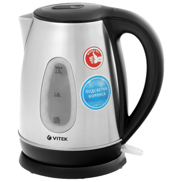 Электрочайник Vitek VT-7039 1.7л / Скрытый / Нержавеющая сталь photo 2