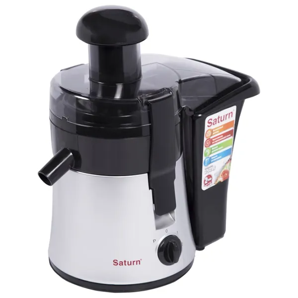 Соковыжималка Saturn ST-FP8052 Центробежная/ 350 Вт/ Серебристый Черный photo 2
