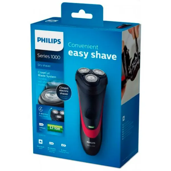 Aparat de ras electric Philips S1310/04 Black Red  photo 5