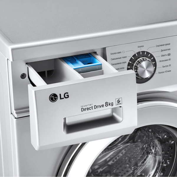 Mașină de spălat LG F1296TD4 Direct Drive/6 Motion DD/8 kg/Silver photo 10 Mașină de spălat LG F1296TD4 Direct Drive/6 Motion DD/8 kg/Silver photo 10