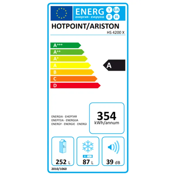 Холодильник Hotpoint-Ariston HS 4200 X с нижней морозильной камерой 339 л / 200 cm / Нержавеющая сталь photo 6