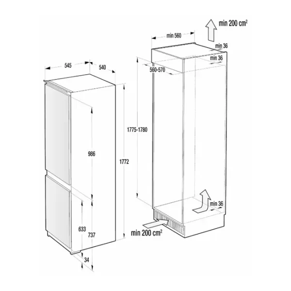 Холодильник Gorenje NRKI 2181 A1 (HZFI2728RFF) Белый photo 2