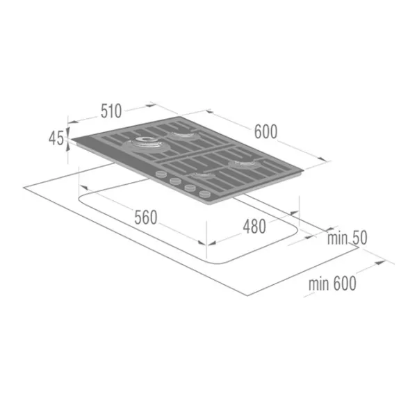 Plită Gorenje G 6 SY2B (GW600) Gaz/ Black photo 2