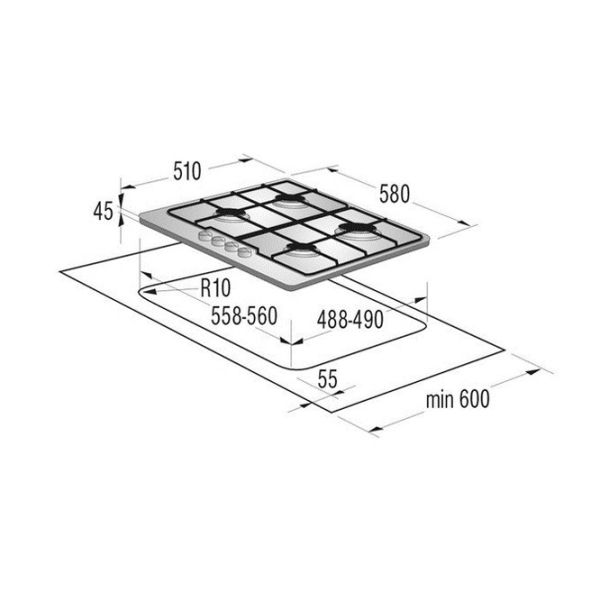 Варочная панель Gorenje G 6N40 IB (PVK42K-1V) Газовая/ Черный photo 2