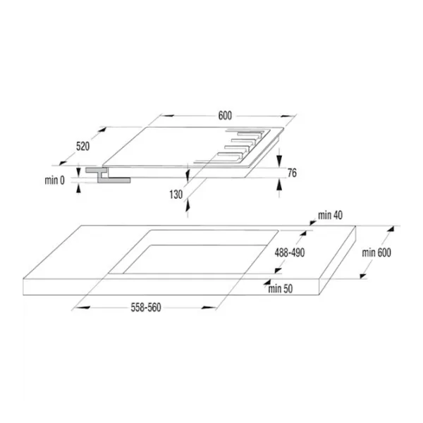 Plită încorporabilă pe gaz Gorenje GT 641 W (BG6BA-G0B) White photo 2