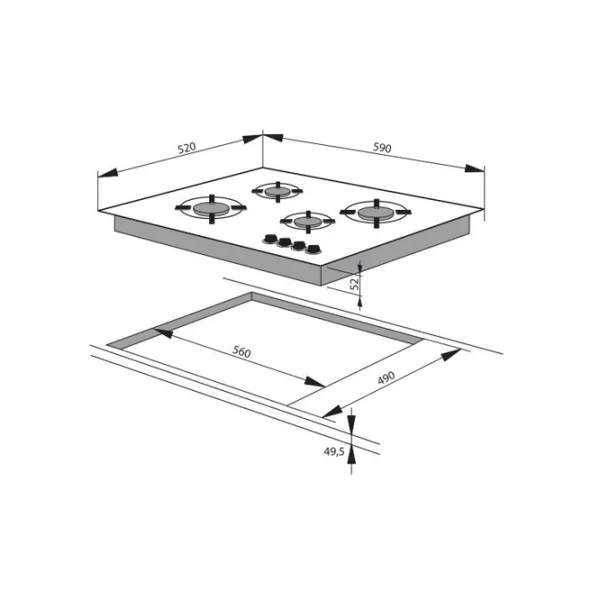 Plită Hansa BHGI61139 Gaz/ Inox Silver photo 2