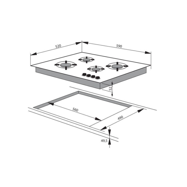 Plită Hansa BHGI61139 Gaz/ Inox Silver photo 2