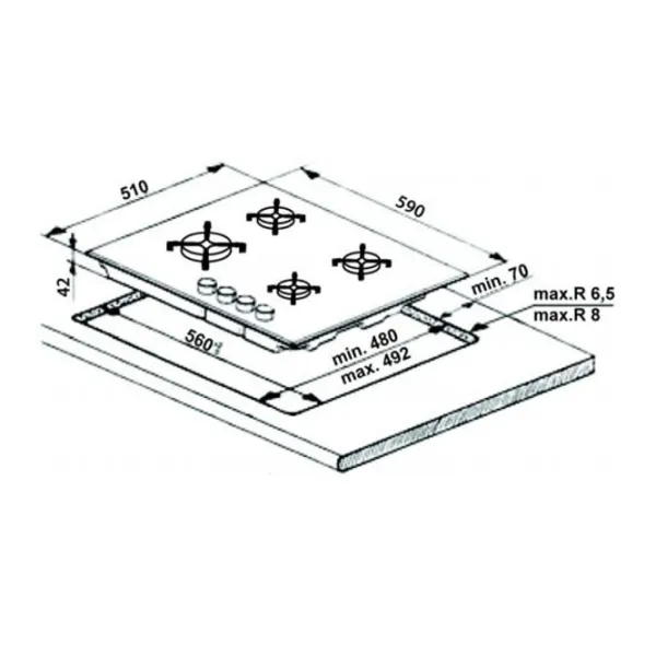 Plită Whirlpool GOR 6414/WH Gaz/ White photo 2