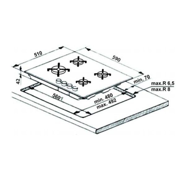 Plită Whirlpool GOR 6414/WH Gaz/ White photo 2