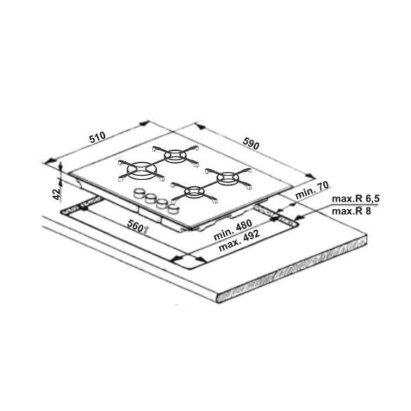 Plită Whirlpool GOS 6413/WH Gaz/ White photo 2