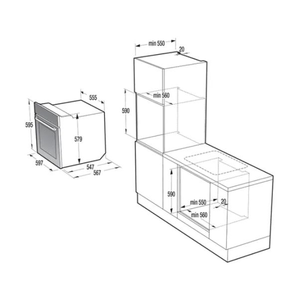 Cuptor Gorenje BO 647 A33XG Încorporabilă/ 3300 W/ Silver photo 2