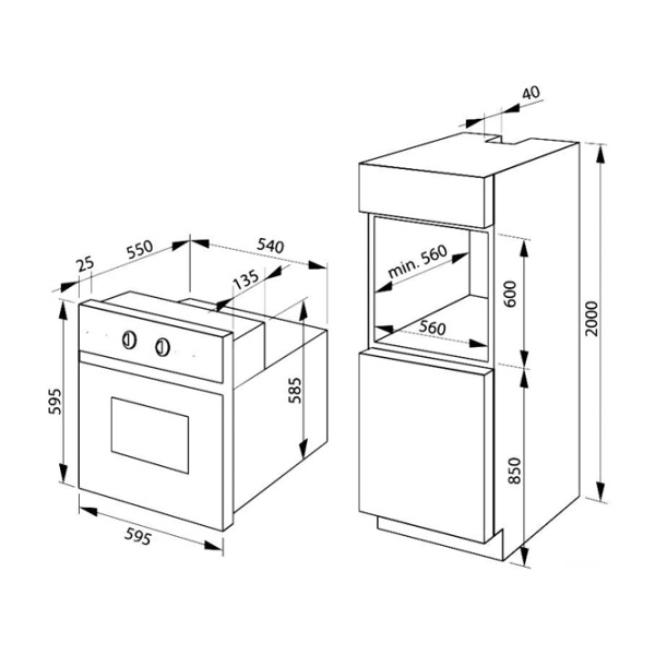 Cuptor încorporabil Hansa BOEI68534 2900 W/ Silver photo 3