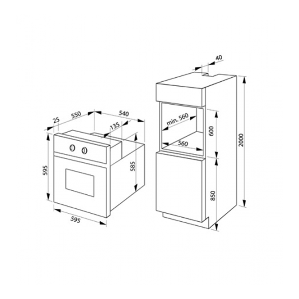 Cuptor Hansa BOEW68472 Încorporabilă/ 2900 W/ Black White photo 2