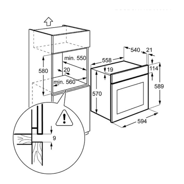 Духовка Electrolux EZB3430AOK Встраиваемая/ 2500 Вт/ Черный photo 3 Духовка Electrolux EZB3430AOK Встраиваемая/ 2500 Вт/ Черный photo 3