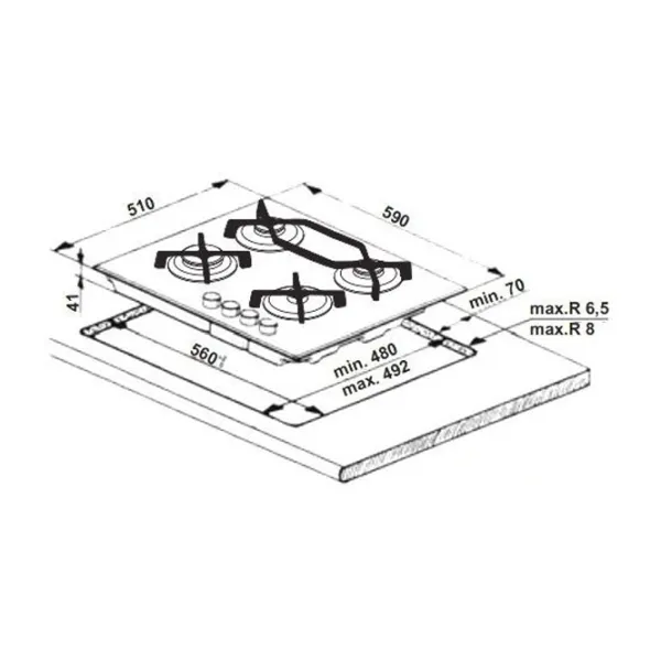 Plită Whirlpool AKT 6410 NB Gaz/ Black photo 2